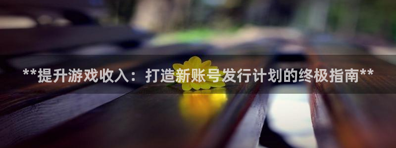 门徒娱乐是做什么的：**提升游戏收入：打造新账号发行计划的终极指南**